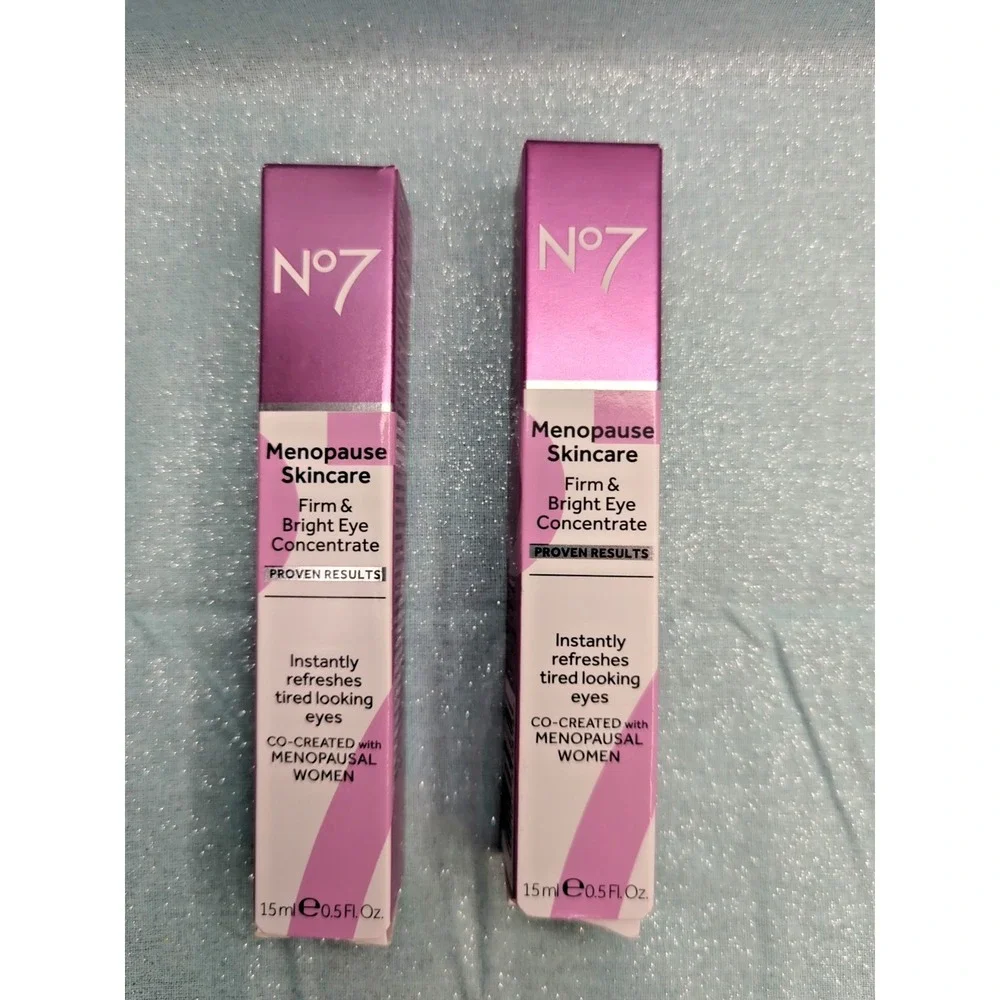 LOT OF 2 No7 Menopause Skincare Firm & Bright Eye Concentrate 0.5 oz/15mL